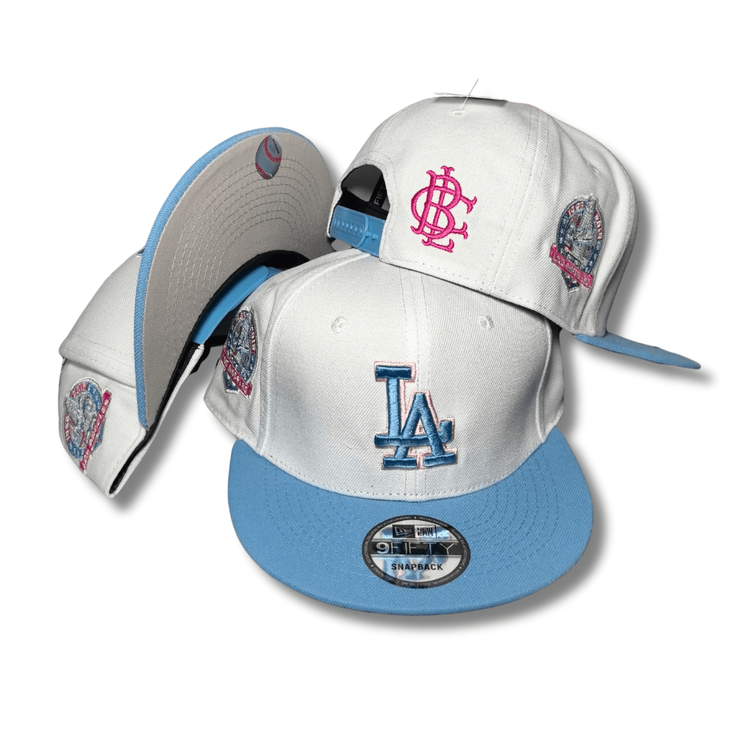 Los Angeles Dodgers White and Light Blue with Special Edition Patches Snapback Cap