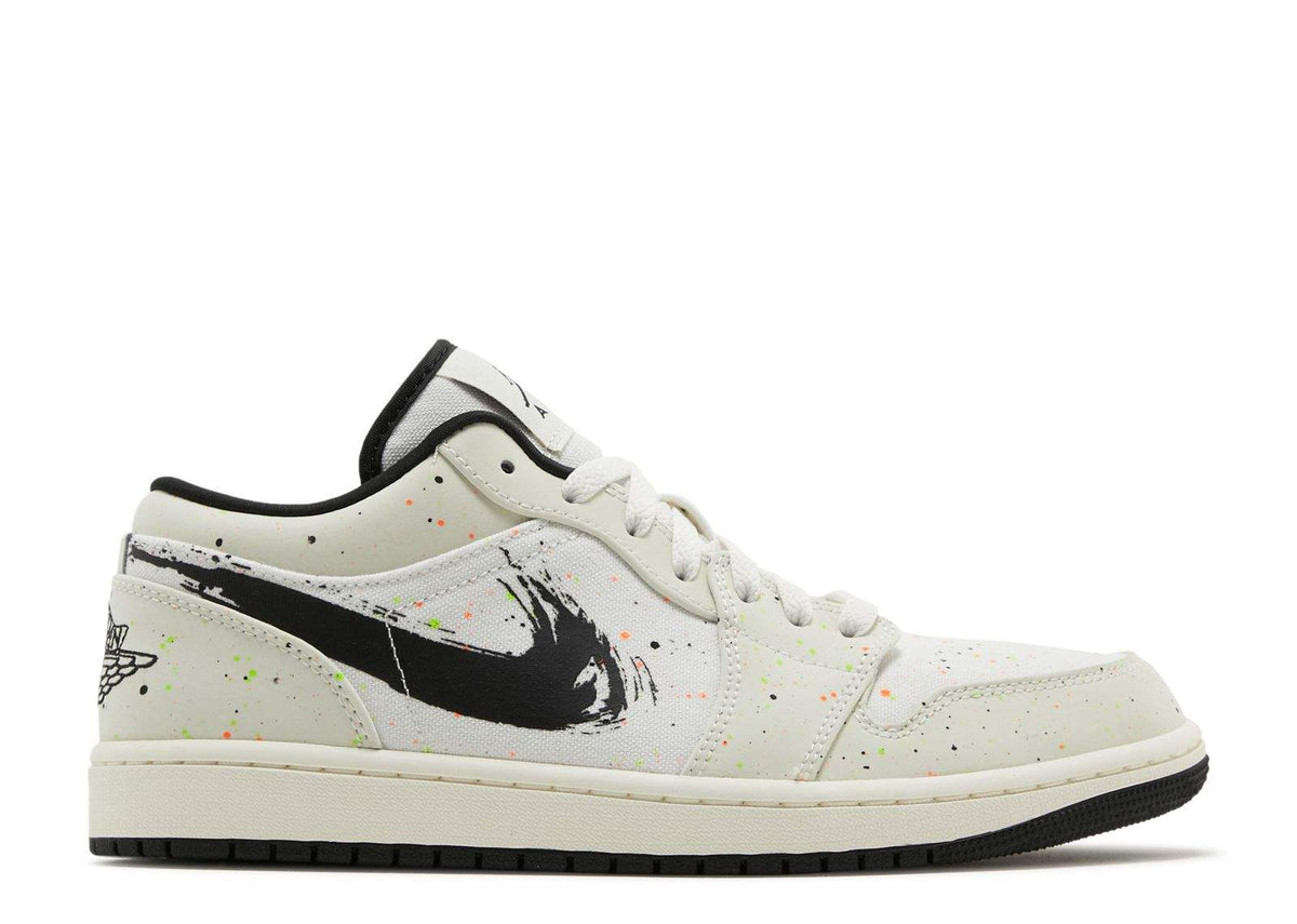 Air Jordan 1 Low 'Brushstroke Swoosh - Paint Splatter' Sneakers