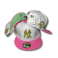 New York Yankees 9FIFTY with Green and Pink Accents White and Pink Snapback Cap