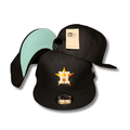 Houston Astros Black with Star Logo and Mint Green Undervisor Snapback Cap