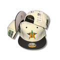 Houston Astros Cream and Black with Star Logo and Commemorative Side Patches Snapback Cap