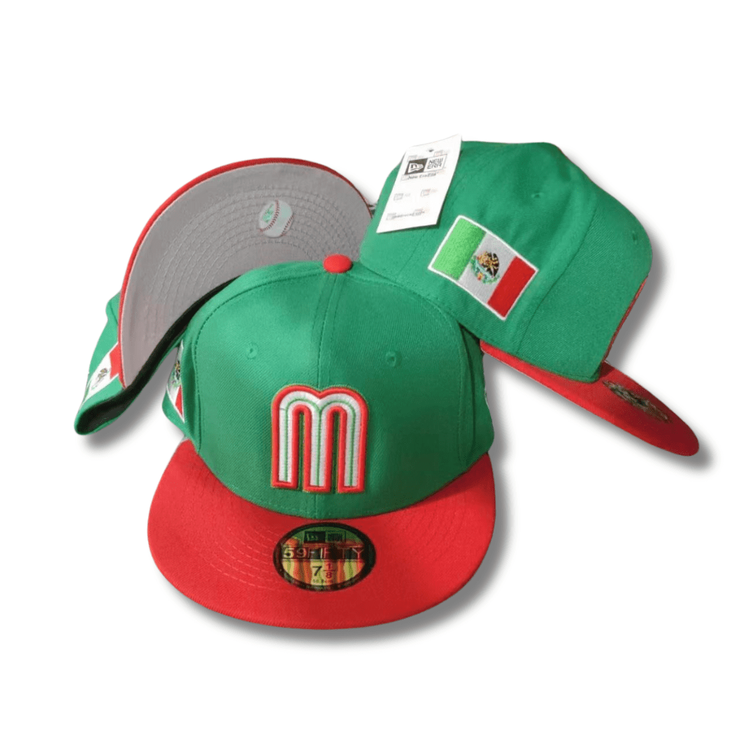 Mexico Green and Red 59FIFTY with Flag Patch Cap