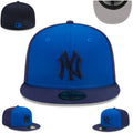 New York Yankees Fitted Hat - Blue with Navy Logo and Gray Undervisor