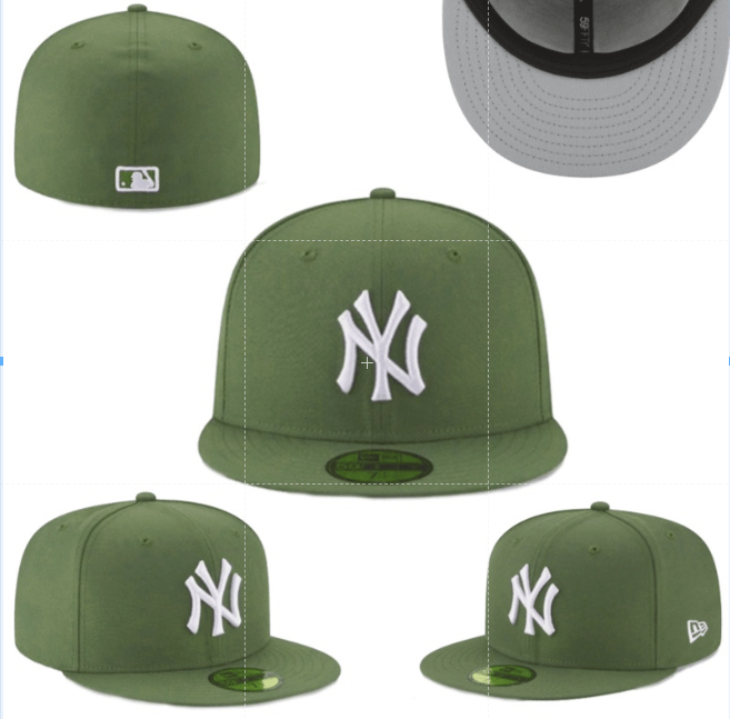 New York Yankees Fitted Hat - Olive Green with White Logo and Gray Undervisor