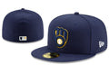 Milwaukee Brewers MLB Fitted Cap - Navy Blue with Gold Logo