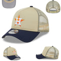 Houston Astros Trucker Cap with Mesh Back - Beige and Navy