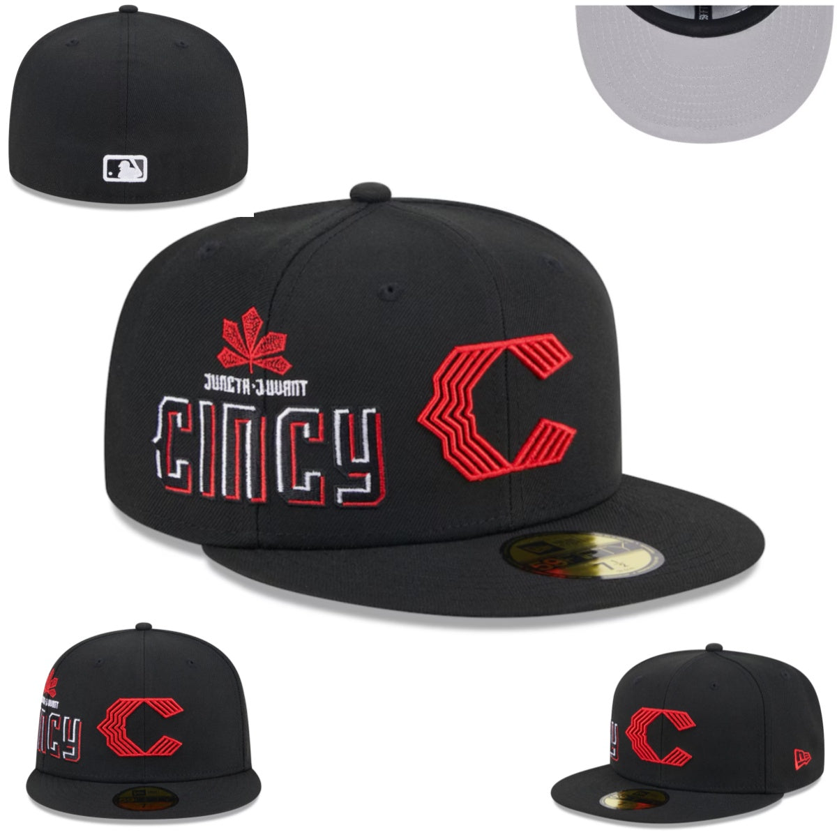 Cincinnati Reds "Cincy" Hat with Gray Undervisor - Black