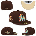 Miami Marlins 2017 All-Star Game Fitted Hat with Tan Underbrim - Brown