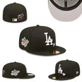 Los Angeles Dodgers 1988 World Series Fitted Hat with "Love & Hustle Game" Embroidery - Black
