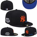New York Yankees 59FIFTY Hat with All-Star Game Patch and Orange Logo - Black