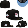 New York Yankees 59FIFTY Hat with Flame Embroidery and 1996 World Series Patch - Black