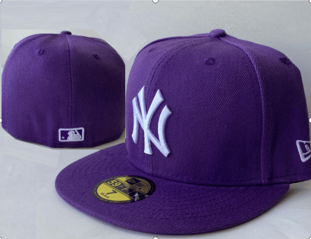 New York Yankees 59FIFTY Hat with White Logo - Deep Purple