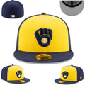 Milwaukee Brewers Yellow and Navy 59FIFTY Cap