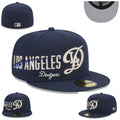 Los Angeles Dodgers Navy Blue Fitted Cap with Script and LA Logo