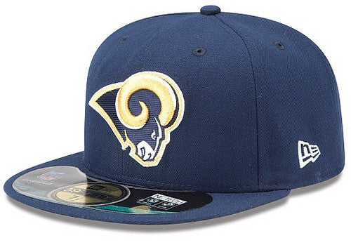 Los Angeles Rams NFL Fitted Hat with Team Logo - Navy Blue