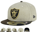 Las Vegas Raiders Fitted Hat with Gold Logo and Camouflage Brim - Khaki and Camo