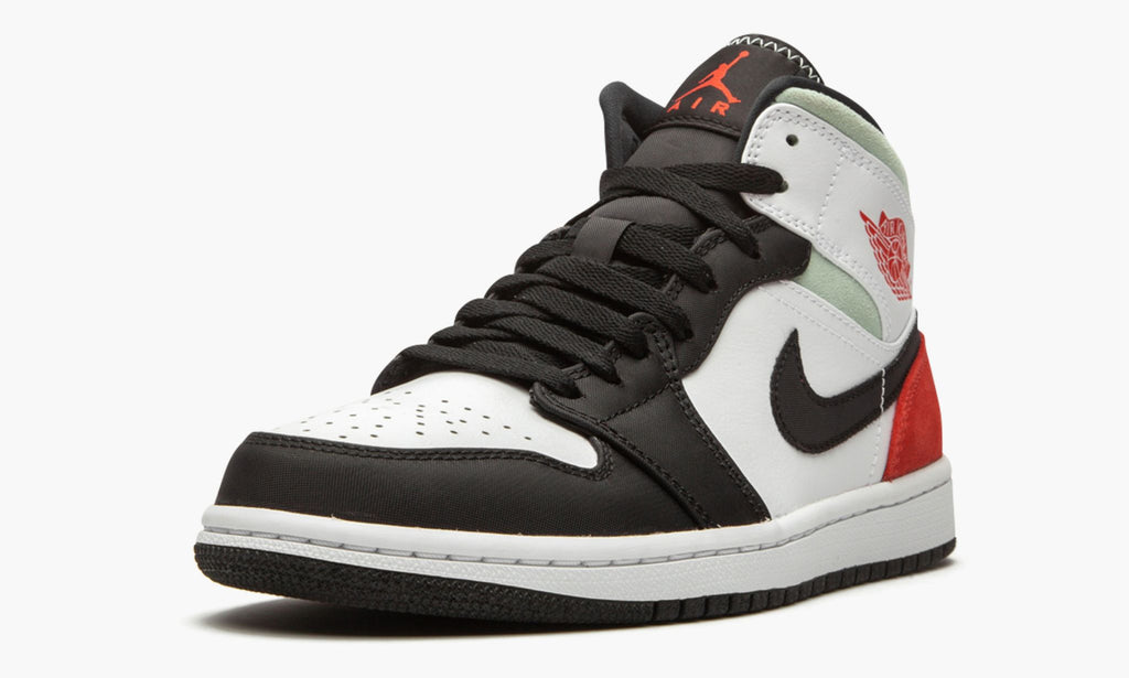 Jordan 1 Mid SE Red Grey Black Toe Sneakers