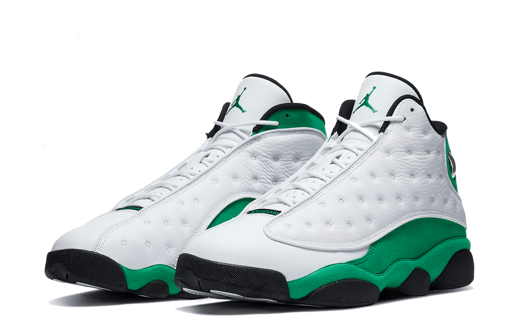 Jordan 13 Retro White Lucky Green Sneakers