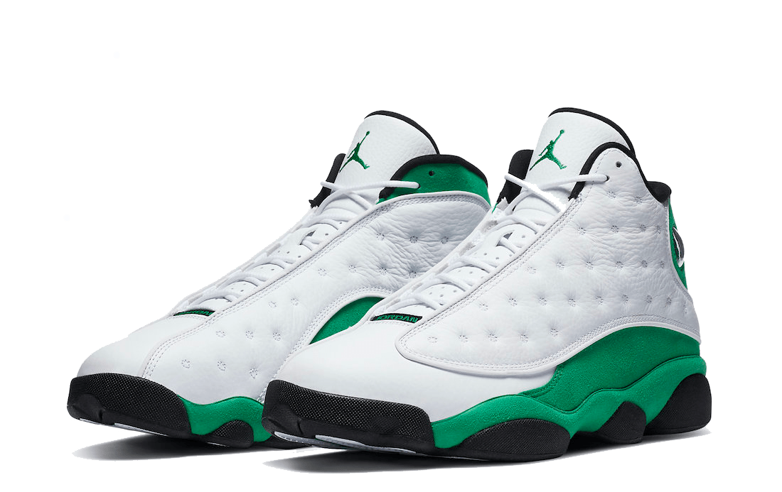 Jordan 13 Retro White Lucky Green Sneakers
