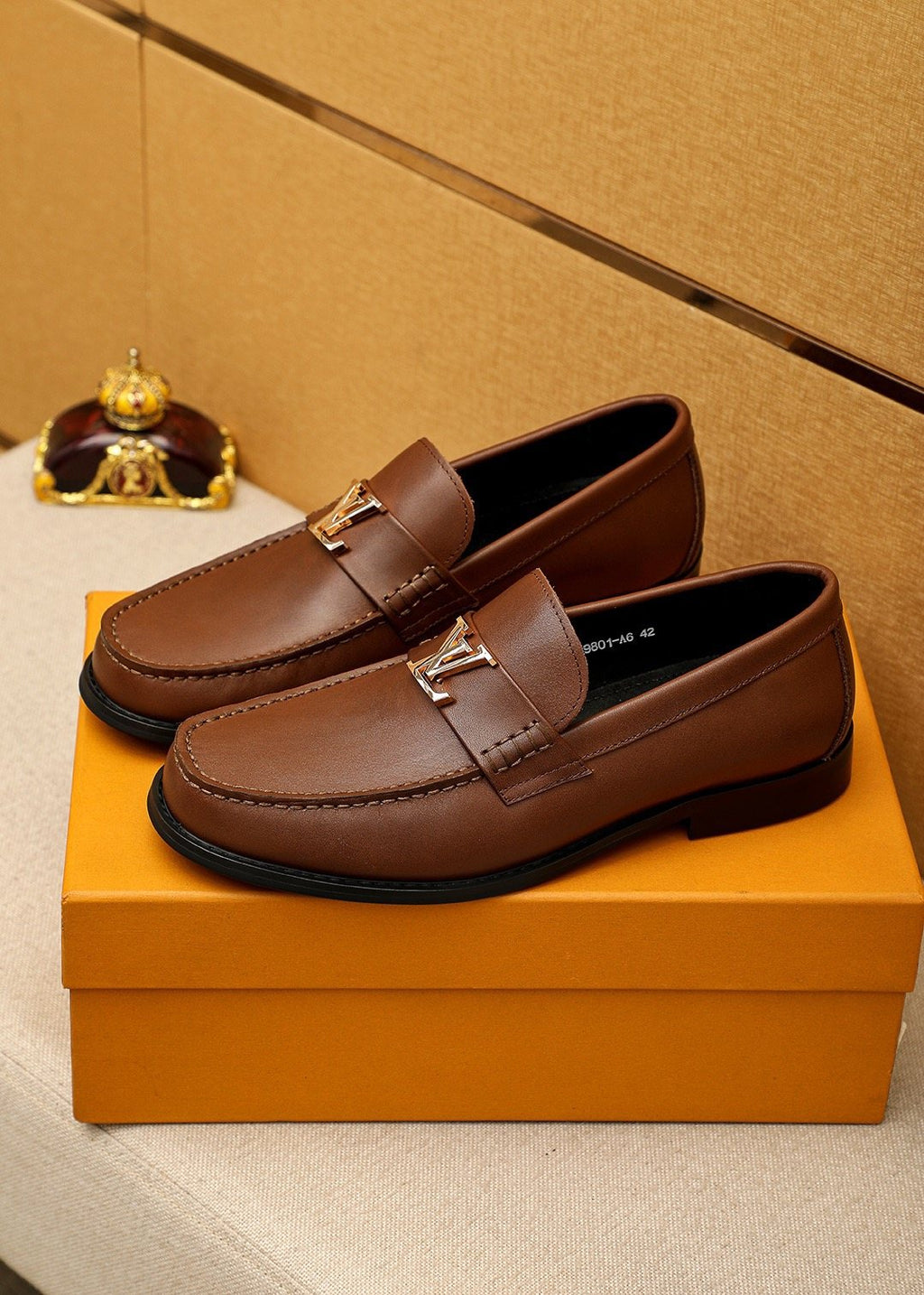 Louis Vuitton Brown Buckle Loafers — front
