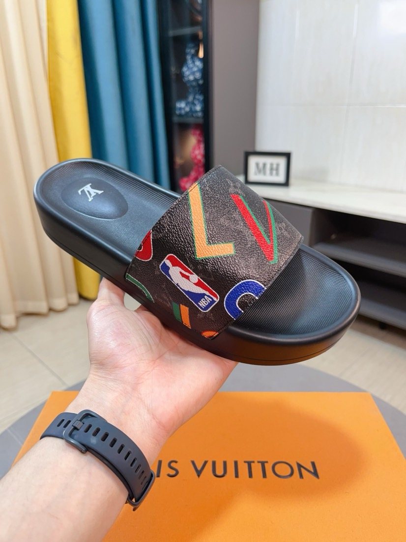 Louis Vuitton Men's Graphic Strap Slide Sandals — hero