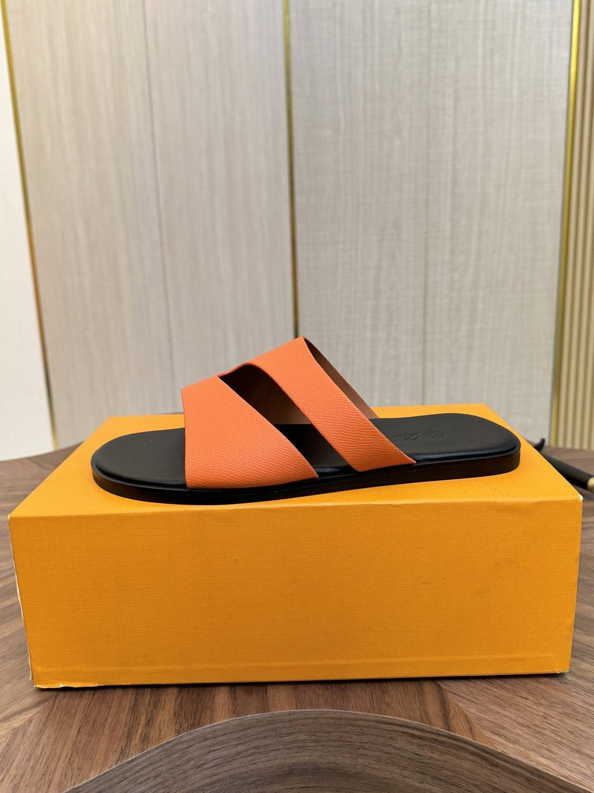Loro Piana Cutout Leather Slide Sandals — side