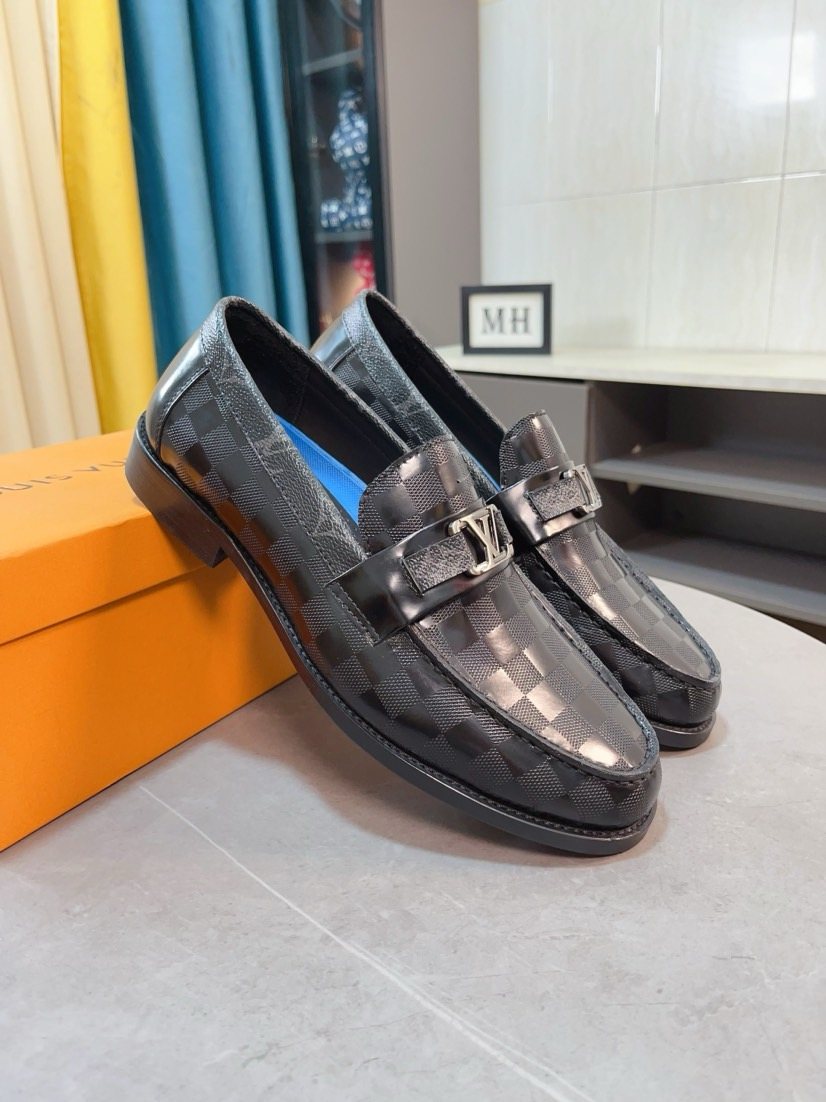 Louis Vuitton Checkerboard Buckle Loafers — front