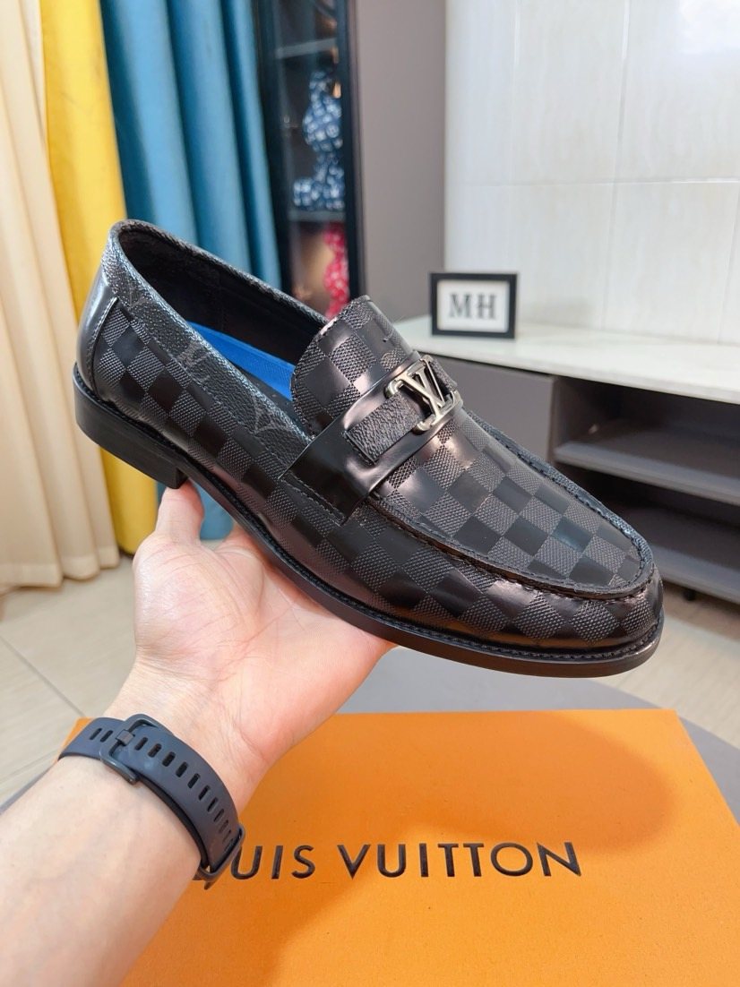 Louis Vuitton Checkerboard Buckle Loafers — side