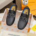 Louis Vuitton Black Logo Driving Loafers — hero