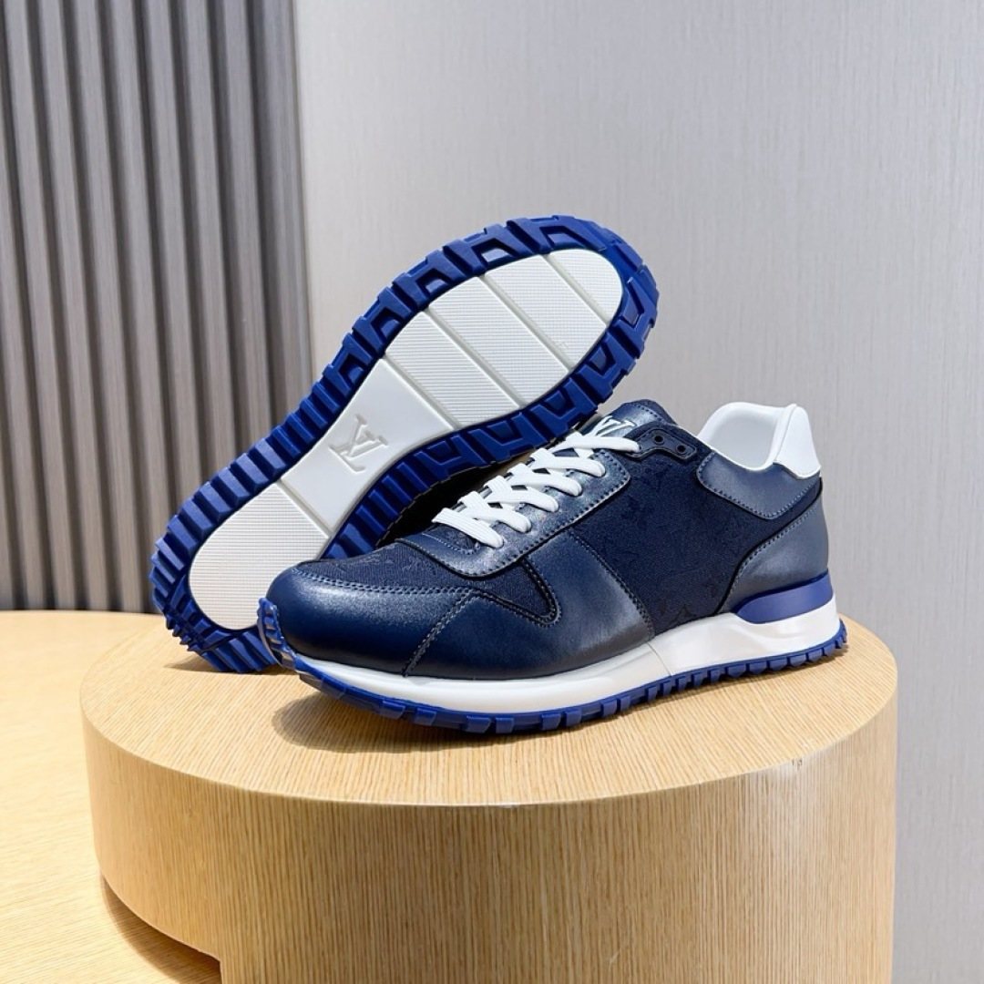 Louis Vuitton Navy Blue Low-Top Sneakers — side