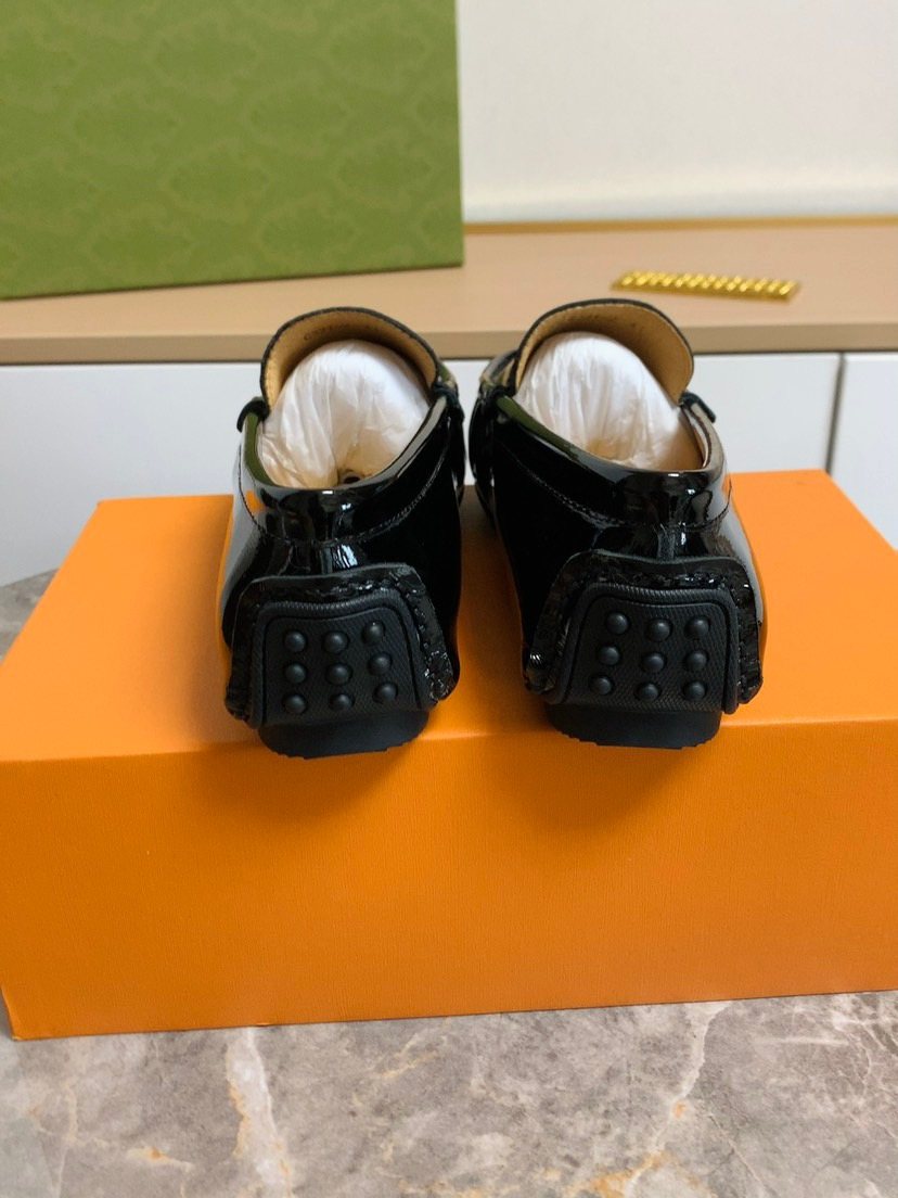 Louis Vuitton Black Leather Loafers — back