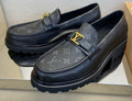Louis Vuitton Black Monogram Lug Sole Loafers — hero