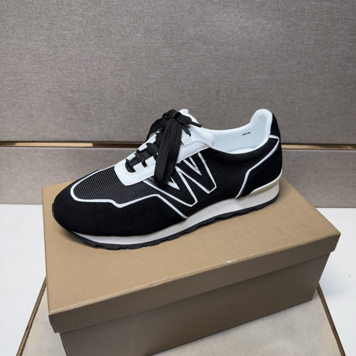 J.M. Weston Black and White Panel Sneakers — side