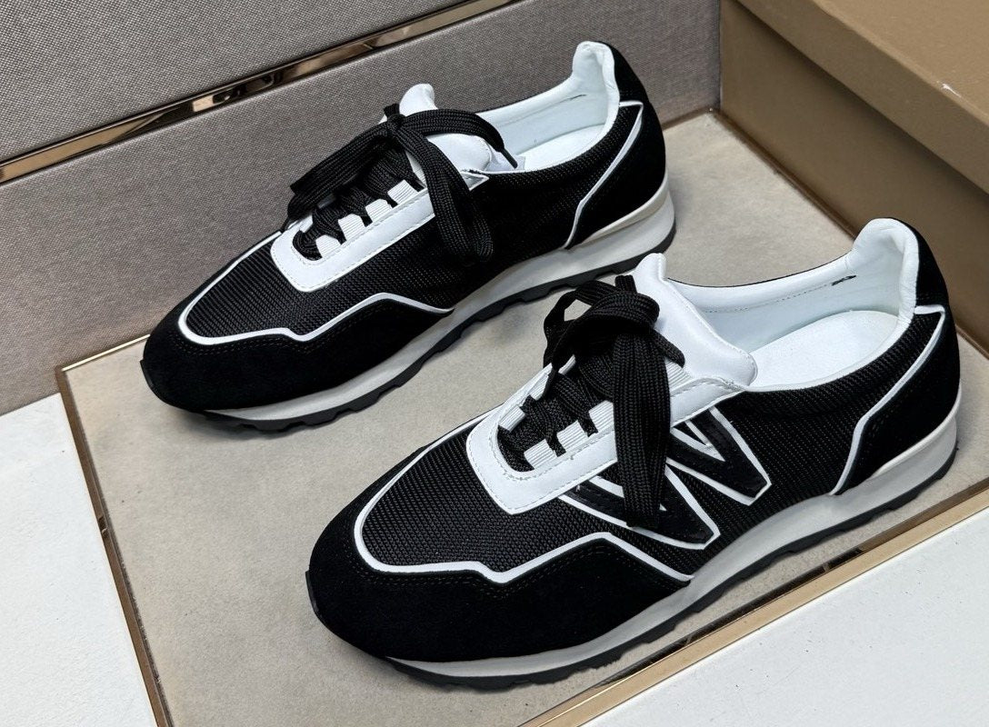 J.M. Weston Black and White Panel Sneakers — hero
