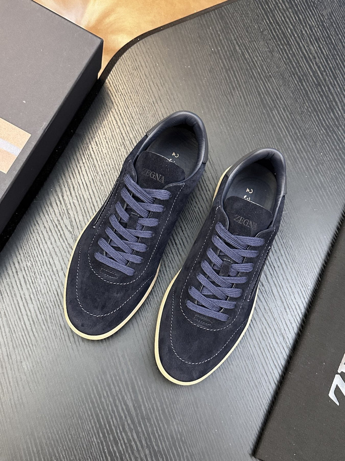 Zegna Suede Lace-Up Sneakers — front