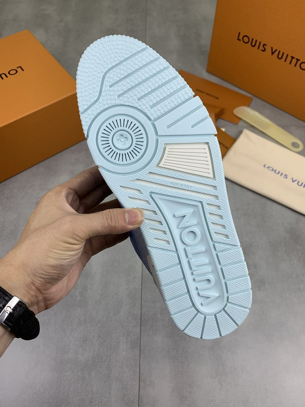 Louis Vuitton Blue Low-Top Sneakers — detail