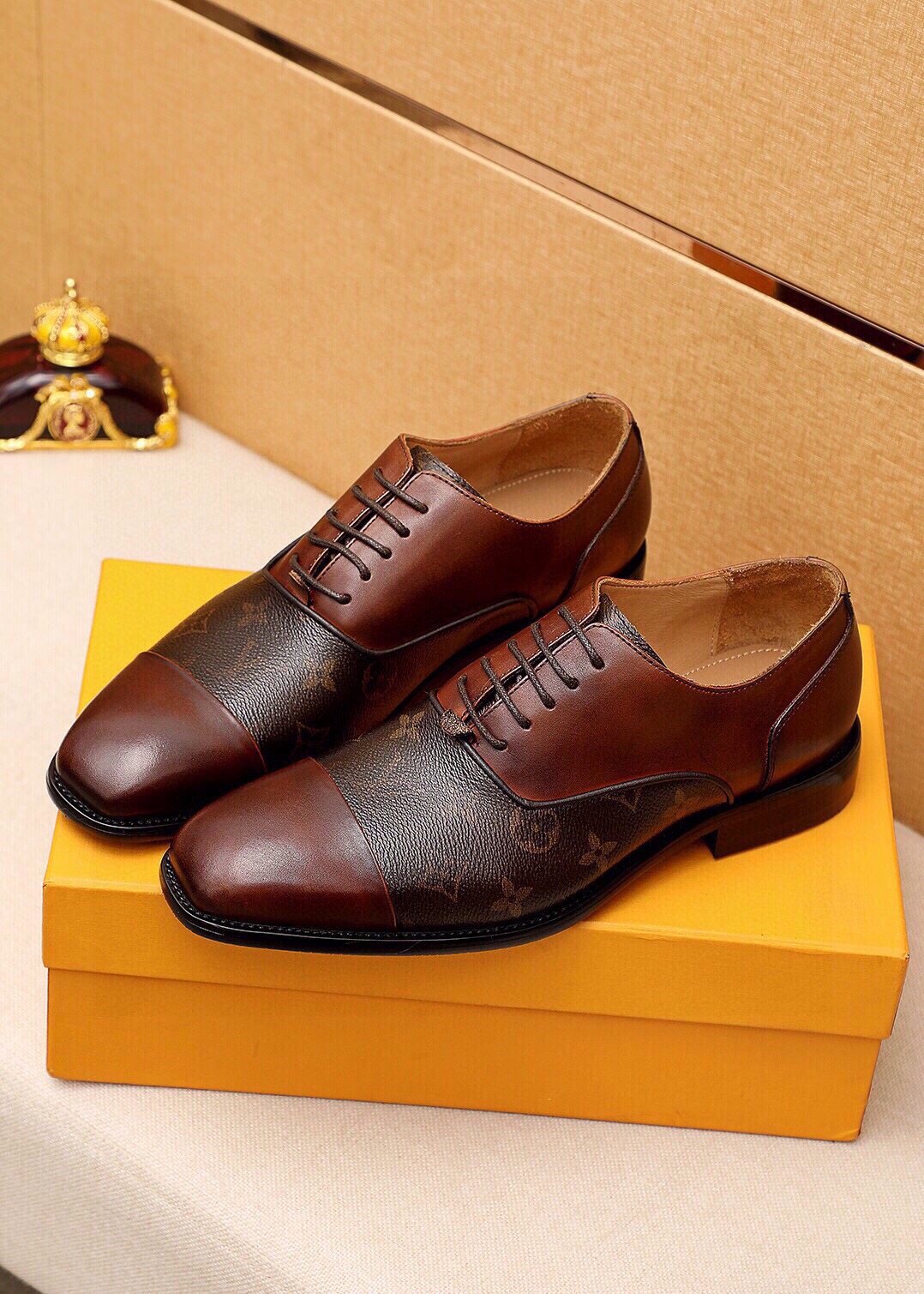 Louis Vuitton Monogram Lace-Up Dress Shoes — front