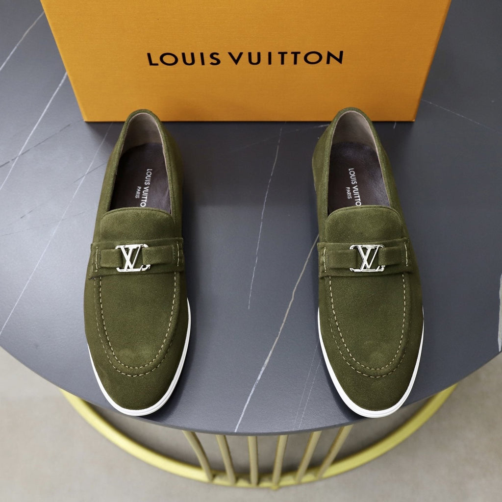 Louis Vuitton Suede-Like Metal Hardware Loafers — hero