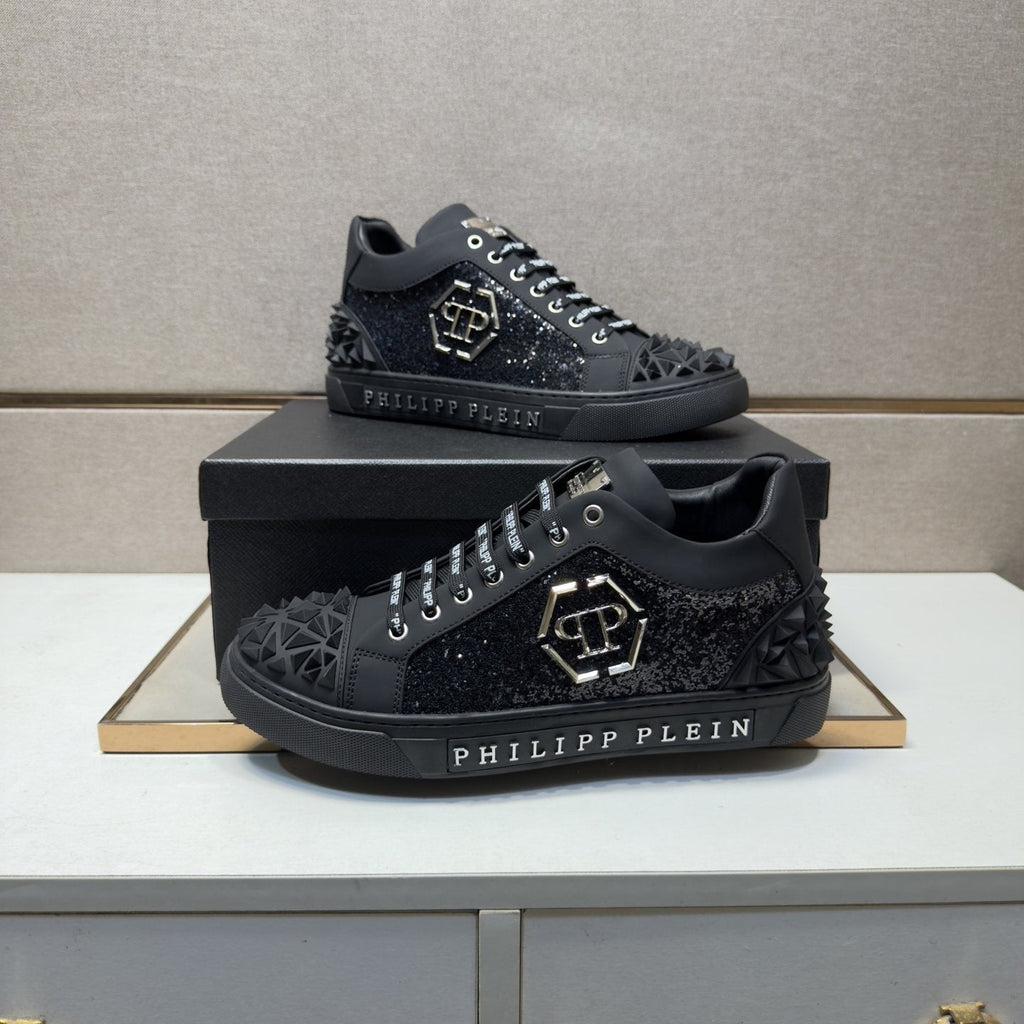 Philipp Plein Textured Logo High-Top Sneakers — front